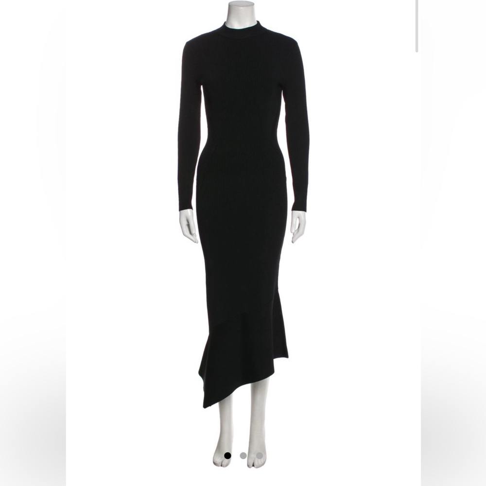 Designer Alexis long sleeve backless formal mock neck long dress